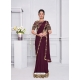 Deep Wine Fancy Designer Party Wear Sari