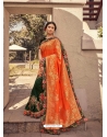 Orange Fancy Designer Party Wear Sari