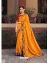 Mustard Fancy Designer Party Wear Sari