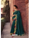 Teal Fancy Designer Party Wear Sari