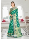 Aqua Mint Designer Classic Wear Silk Sari