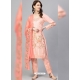 Light Orange Designer Party Wear Straight Salwar Suit