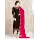 Coffee Designer Party Wear Straight Salwar Suit