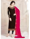 Coffee Designer Party Wear Straight Salwar Suit