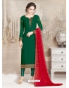 Dark Green Designer Party Wear Straight Salwar Suit