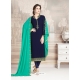 Navy Blue Designer Party Wear Straight Salwar Suit