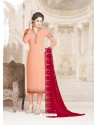 Light Orange Designer Party Wear Straight Salwar Suit