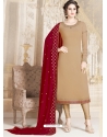 Light Beige Designer Party Wear Straight Salwar Suit