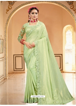 Green Designer Party Wear Sari