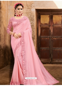 Pink Designer Party Wear Sari