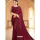 Maroon Designer Party Wear Sari