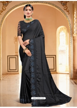 Black Designer Party Wear Sari