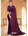 Purple Designer Party Wear Sari