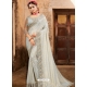 Light Grey Designer Party Wear Sari