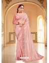 Baby Pink Designer Party Wear Sari