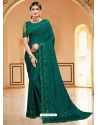 Dark Green Designer Party Wear Sari