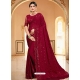 Maroon Designer Party Wear Sari