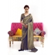 Dark Blue Latest Designer Nylon Two Tone Softy Silk Traditional Wear Sari