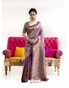 Violet Latest Designer Nylon Two Tone Softy Silk Traditional Wear Sari