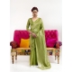 Parrot Green Latest Designer Nylon Two Tone Softy Silk Traditional Wear Sari