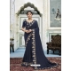 Navy Blue Latest Designer Vichitra Silk Traditional Wear Sari