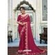 Rose Red Latest Designer Vichitra Silk Traditional Wear Sari