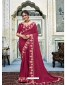 Rose Red Latest Designer Vichitra Silk Traditional Wear Sari