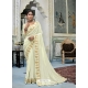 Off White Latest Designer Vichitra Silk Traditional Wear Sari