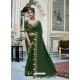 Dark Green Latest Designer Vichitra Silk Traditional Wear Sari