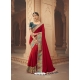 Tomato Red Latest Designer Cosa Silk Traditional Wear Sari