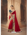 Tomato Red Latest Designer Cosa Silk Traditional Wear Sari