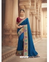 Dark Blue Latest Designer Cosa Silk Traditional Wear Sari