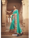 Aqua Mint Latest Designer Cosa Silk Traditional Wear Sari