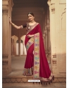 Rose Red Latest Designer Cosa Silk Traditional Wear Sari