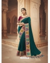Teal Latest Designer Cosa Silk Traditional Wear Sari