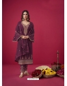 Purple Designer Party Wear Straight Salwar Suit