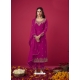 Medium Violet Designer Party Wear Straight Salwar Suit