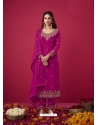 Medium Violet Designer Party Wear Straight Salwar Suit
