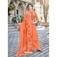 Orange Designer Cotton Silk Party Wear Palazzo Salwar Suit