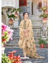 Light Beige Designer Cotton Silk Party Wear Palazzo Salwar Suit