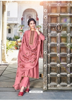 Old Rose Designer Cotton Silk Party Wear Palazzo Salwar Suit