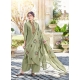 Olive Green Designer Cotton Silk Party Wear Palazzo Salwar Suit