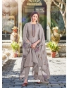 Grey Designer Cotton Silk Party Wear Palazzo Salwar Suit