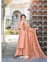 Light Orange Designer Cotton Silk Party Wear Palazzo Salwar Suit