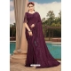 Purple Latest Designer Silk Satin Party Wear Sari