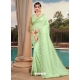 Pista Green Latest Designer Silk Satin Party Wear Sari