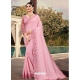 Pink Latest Designer Silk Satin Party Wear Sari