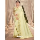 Light Yellow Latest Designer Silk Satin Party Wear Sari