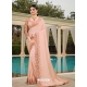Light Orange Latest Designer Silk Satin Party Wear Sari