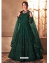 Dark Green Mesmeric Designer Party Wear Butterfly Net Gown Style Anarkali Suit